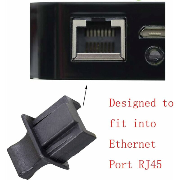 RJ45 Ethernet Hub Port Støvhettebeskytter av FENGQLONG 50 stk. Blac
