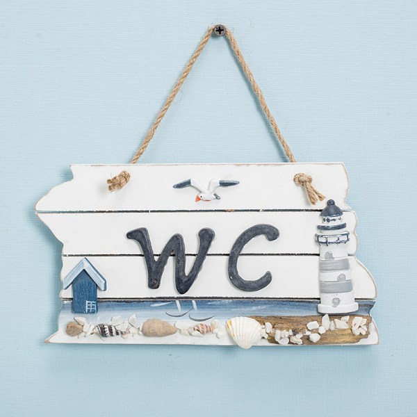 Wc Dørplate Marine Dekorasjon Tre Fyr Mønster