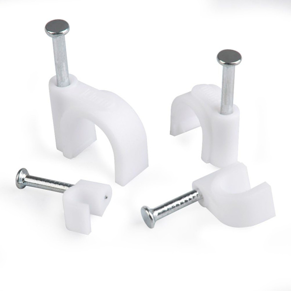 400 stk. Sæt med kabelklemmer - Runde kabelklemmer 4mm 6mm 8mm 10mm (Hvid)