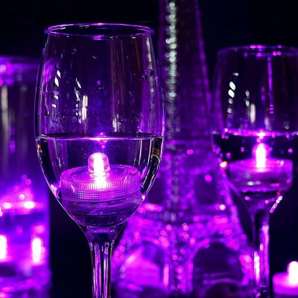 24-pakke Vanntette Runde Mini LED Tealights Undervannslys