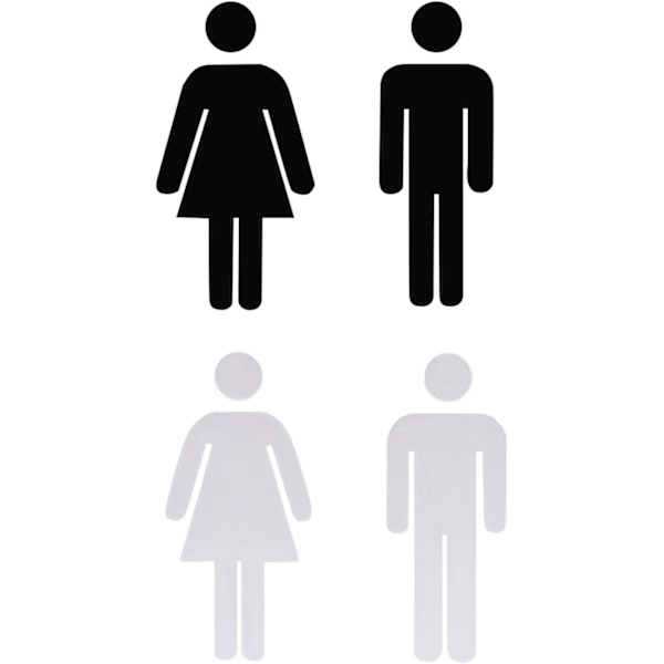 Seinäteippaus 3D Stereoskooppinen Akryyli WC-tarra Miehet Naiset Pat