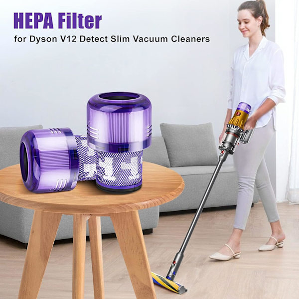 4-pak HEPA-filter til Dyson V12 Detect Slim støvsuger