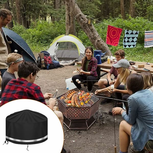 Eldstadsskydd, Oxford Vattentätt Eldstadsskydd Rund Eldstadsskydd Grill Eldstadsskydd, 77X58cm Svart