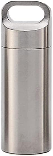 Packbar Vattentät Metalltablettask med Nyckelring för Utomhusresor Camping (Silver)