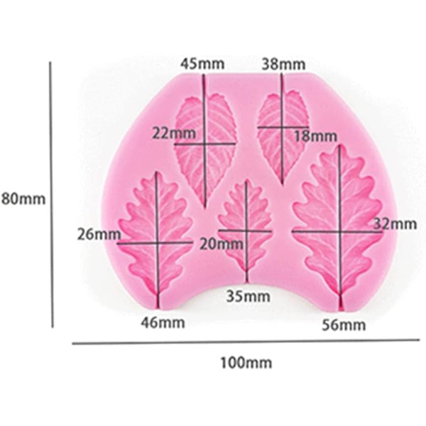 Blad Form Rose Flower Fondant Molds DIY Tårtdekorering