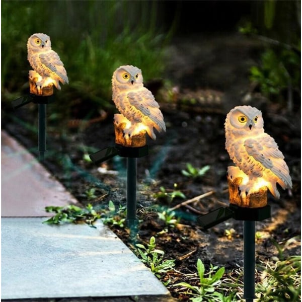 Owl LED Solar Garden Light Vattentät utomhusbelysning Dekorativ