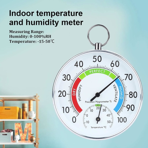 Termometer Hygrometer, Høy Nøyaktighet Aluminiumlegering Drivhus H