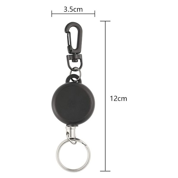 10 stk. Heavy Duty Retractable Key Chain Badge Reel Clips med 60 cm