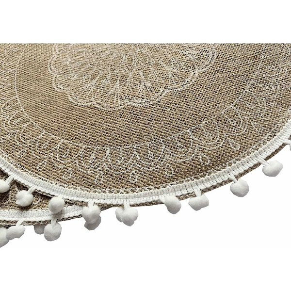 Ruokapöydän setti 4 valkoista palloa D CAPASIN Boho pyöreät paikat