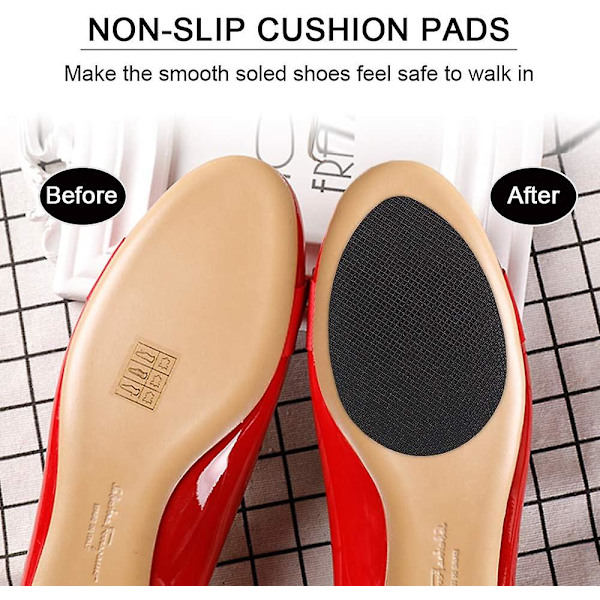 2 par Anti-Slip skosåler klæbende skosålbeskyttere (sort+