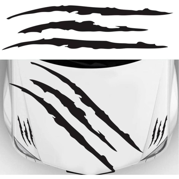 Monster Claw Sticker Car Decal Scratch Stripes, Black Color, Deca