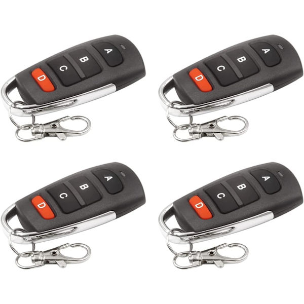 4PCS Kloning Fjärrkontroll Nyckelbricka, Universal Ersättning Garage