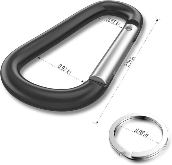 3\" aluminiumkrok D-ring, karabinkrok, fjäderklämma för K