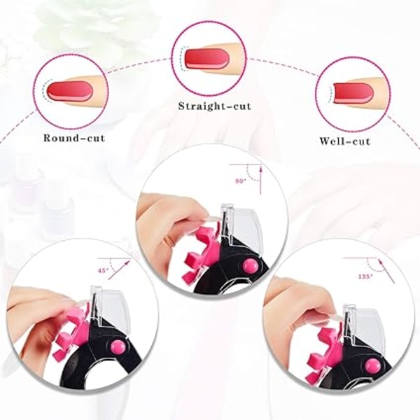 1 st. Akrylnagelsax - Spets- och Gelnagelklippare - Justerbar i Rostfritt Stål - Nagelklippare för Nagelband - Manikyrverktyg (Svart)