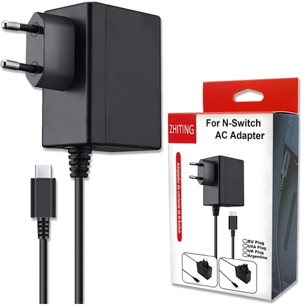 N_intendo/Switch OLED/Lite Strömförsörjning, Stöd för TV-läge Snabbladdare USB Typ C, Kompatibel med Switch Lite/Switch OLED