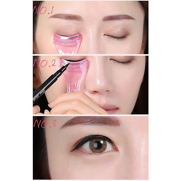 Plastik Eyeliner Hjelpekort Eyeliner Mal Mal Guide Mal Øvre Eyeliner Øye Sminke Hjelpemidler Sminke Nybegynnere 2stk-rosa