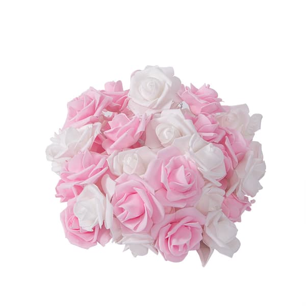 Pink-hvide rose lyskæde LED lyskæde dekorative