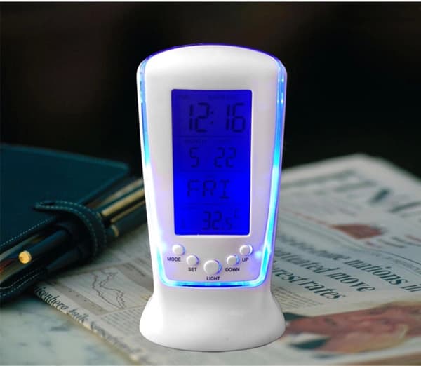 1pc Termometer Digital Väckarklocka Lampa Nattljus Projektion L