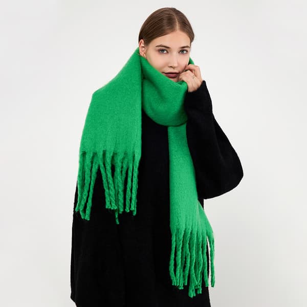 Luksus Cashmere Dame Halstørklæde Vinter Tyk varm Solid Cape Wraps F