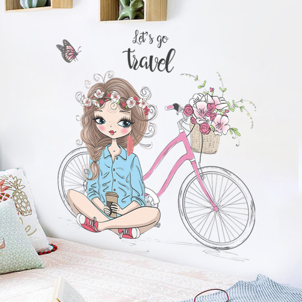 Tecknad flicka Print barn väggdekor för barnkammare baby barnrum väggdekoration