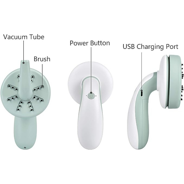 Bordstøvsuger med rengøringsbørste, USB-genopladelig til støvsugning af skrivebord, bedste vinkelfri bordstøvsuger til hjemmet/skolen/kontoret (grå)