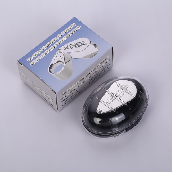 Juvelerlupe med LED - Forstørrelsesglas Lup 40 x 25 mm