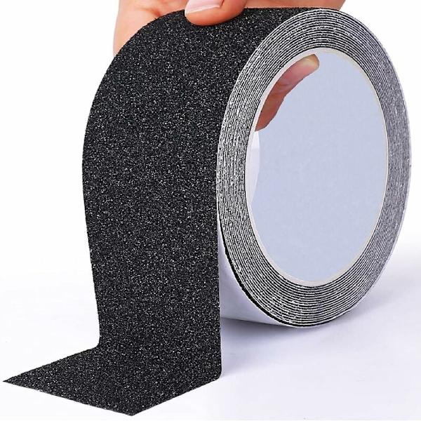 Antislip-tejp för trappor, 10 cm 10 m, halkfri tejp utomhus, halkfri dragremsa, säkerhetstejp, för inomhus- och utomhusbruk, svart