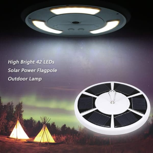 42 LED solcellemast - Til de fleste flag - Til natbelysning