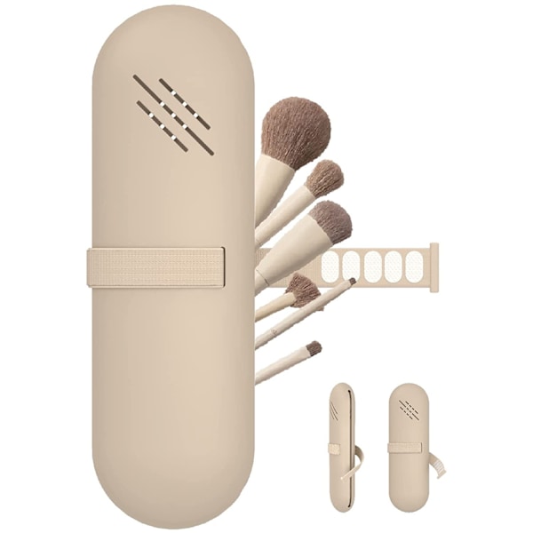 Makeupbørste Opbevaring Silikon Makeupbørste Holder Bærbar Makeupbørste Etui til Rejser Hjem Makeupbørste Organizer, Rejse Makeupbørste Etui