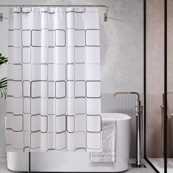 Antimugg Antibakteriell Dusjforheng, Vanntett, Uigjennomsiktig Dusjforheng (Stor Firkant), Dusjforheng 180 x 220cm