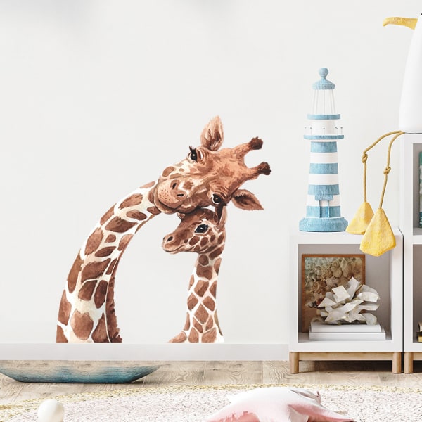 söta giraffer väggdekor Väggdekoration klistermärke för vardagsrummet