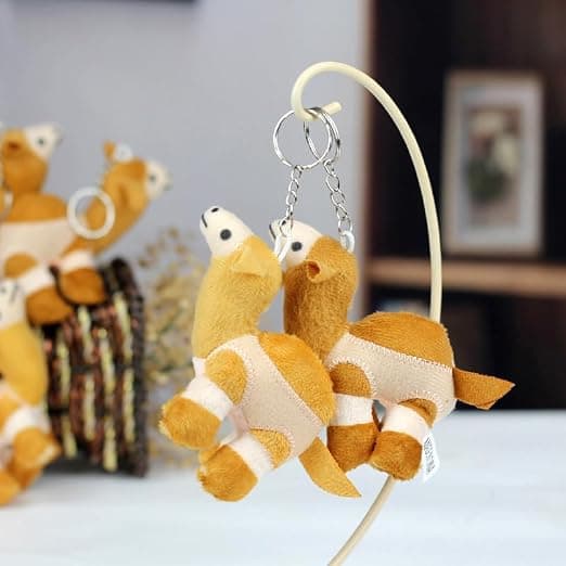 Fyldt dyr kamel nøglering; blød plys bamse vedhæng ideel til
