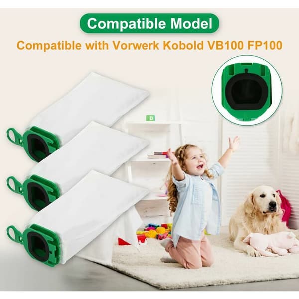 10-pack dammsugarpåsar till Vorwerk Kobold VB100 VB 100 FP