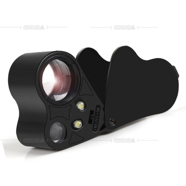 1 PC 30X 60X Illuminated Jewelers Loupe Magnifier, Foldable Jewel