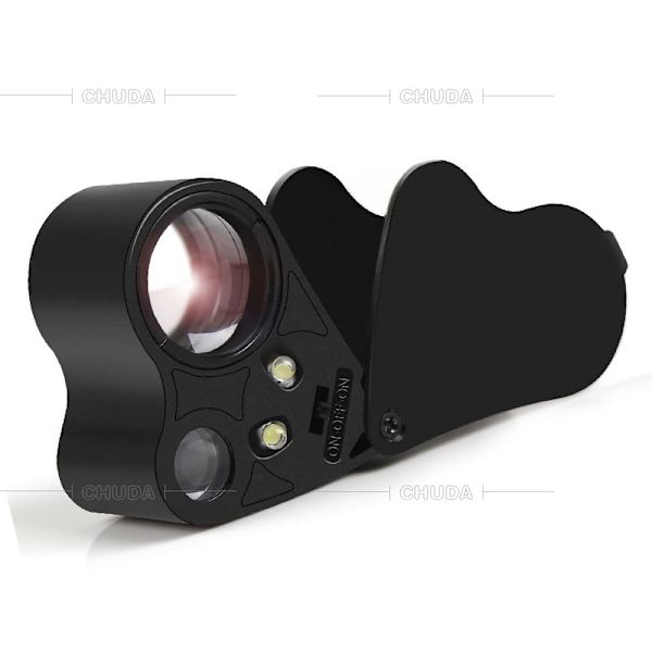 Illuminated Jewelers Eye Loupe Magnifier, Foldable Jewelry Magnif