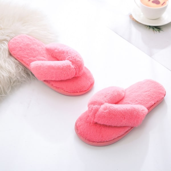 Womens House Fluffy Fuzzy Memory Foam Open Toe Flip Flop Slip On