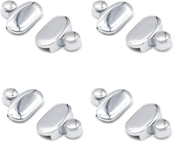 8-pack badrumsspegelglasfästen med glasklämma, zinklegering krom F