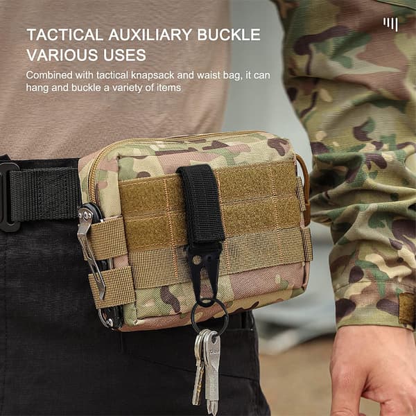 5 Nylon Bæltekarabiner med Molle Loop til Klatring, Vandring, Udendørs