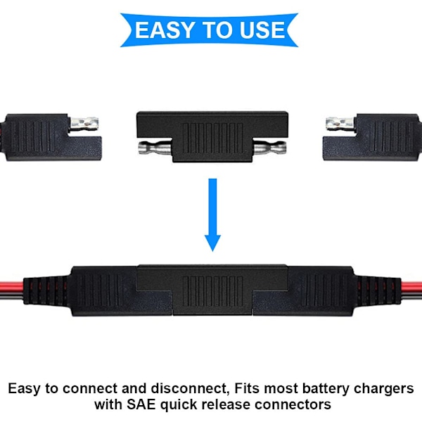 6 stk. SAE til SAE Omvendt Polaritet Adapter Hurtigkobling SAE Han til Han SAE Stik Kabel Stik til Solpanel, Bil