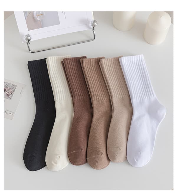Par Damsockor i Bomull, Casual Sockor, Bekväma Sockor för Storlek 5-9