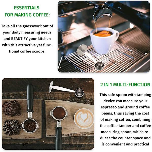 Kaffeskjeer i rustfritt stål, espressomåleskjeer, kaffepresse