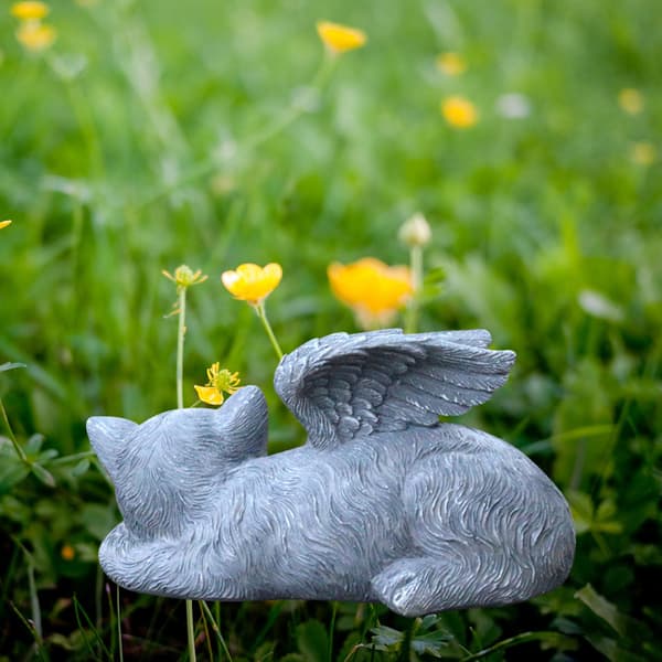 1 st polyresin staty ängel katt staty, djur staty, 12*6.5*5.5cm