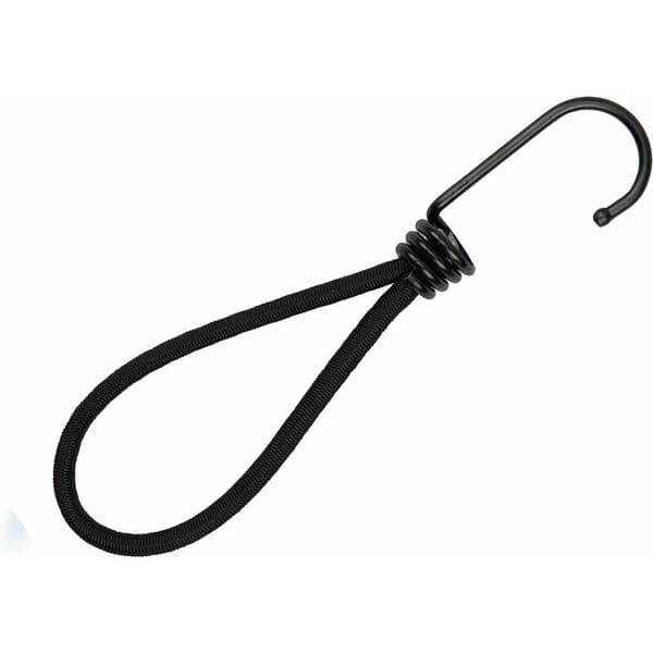 10 Professionella elastiska gummispännare med krok (svart 150 mm)