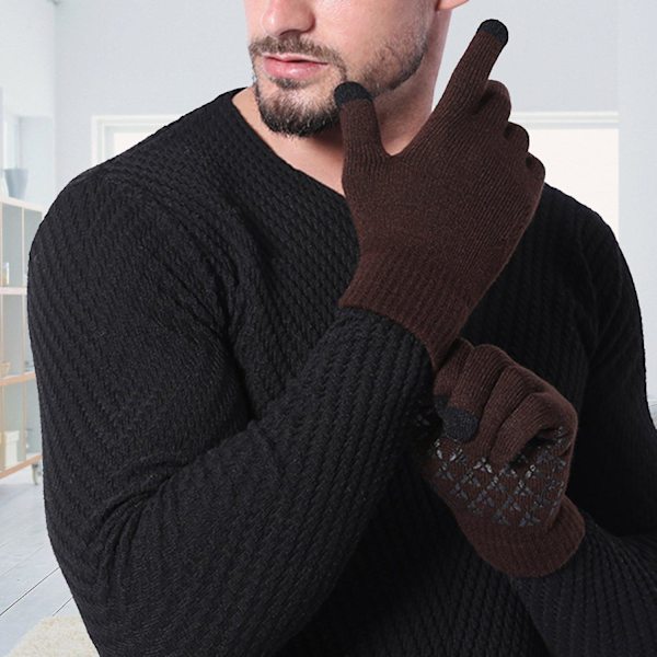 1 par vinterhandsker Touch Screen Polyester Varme Hel Finger Handsker