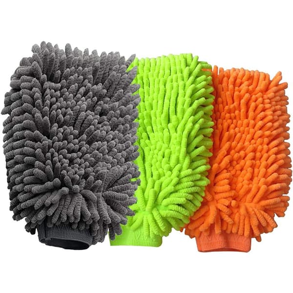Mikrofiber Chenille Tvättvante Ultra Absorberande Dubbelsidig Biltvättvante 3 Stycken