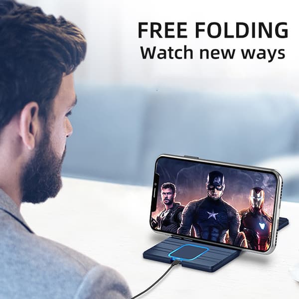 Trådløs lader Foldable 15w Magnetisk Hurtiglading Stasjon Stan