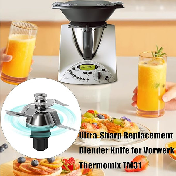 Kompatibel kniv til Thermomix Bimby TM31 TM 31 Knive Blender Skarp Klinge i Rustfrit Stål