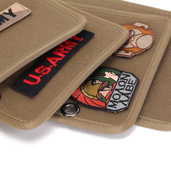 Patch Display Holder 4 stk/sett Flip-Page Pact Book Patch Booklet Organizer Display Board med avtakbare D-ringspenner