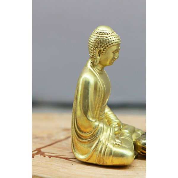 Gi hjemmet ditt en fredelig og avslappende atmosfære - Gullfarget lykkestatue, 35*25mm, 44g