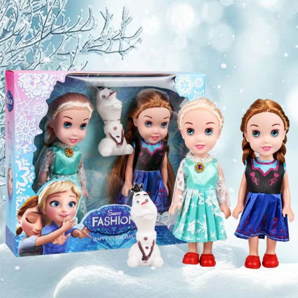 Frozen 2 Elsa Anna Elf Olaf 3 kpl Cosplay Prinsessa Nukke Lelut Joululahja 18cm